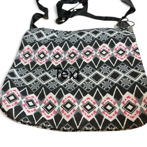Black and Pink Geometric Crossbody Bag (item#10027)
